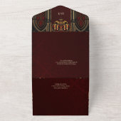 Gotische boog met schedels. all in one uitnodiging (Buitenkant)