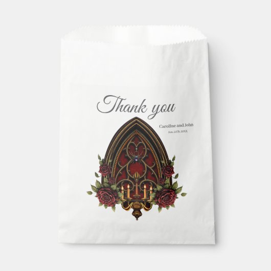 Gotische boog met schedels. bedankzakje (Voorkant)