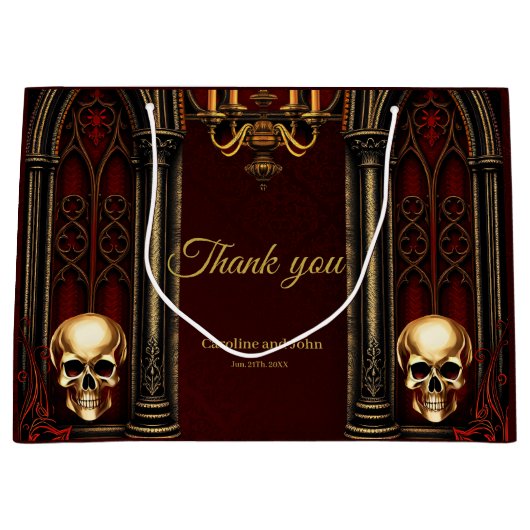 Gotische boog met schedels. groot cadeauzakje (Voorkant)