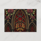 Gotische boog met schedels. informatiekaartje (Achterkant)