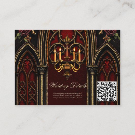 Gotische boog met schedels. informatiekaartje (Voorkant)