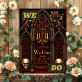 Gotische boog met schedels. kaart