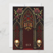 Gotische boog met schedels. kaart (Achterkant)