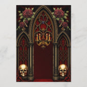 Gotische boog met schedels. menu (Achterkant)