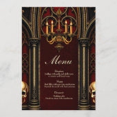 Gotische boog met schedels. menu (Voorkant)