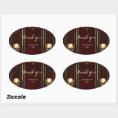 Gotische boog met schedels ovale sticker (Vel)