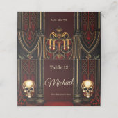 Gotische boog met schedels. plaatskaartje (Buitenkant ongevouwen)