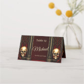 Gotische boog met schedels. plaatskaartje (Voorkant)