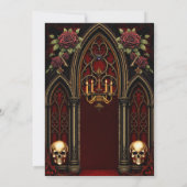 Gotische boog met schedels. save the date (Achterkant)