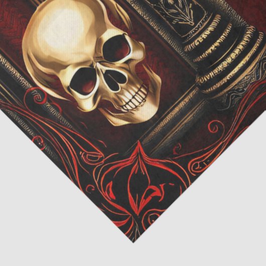 Gotische boog met schedels. tissuepapier (Detail)