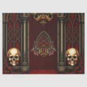 Gotische boog met schedels. tissuepapier (Voorkant)