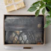 Gotische boogvenster met decoupage bij lamplicht tissuepapier (Geschenk)
