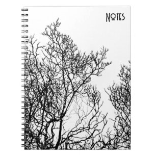 Gotische boom zwart en wit notitieboek