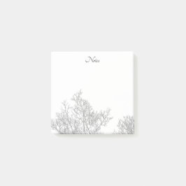 Gotische boom zwart en wit post-it® notes