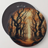 Gotische bossen in het najaar ronde button 6,0 cm (Voorkant /achterkant)