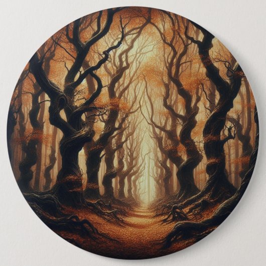 Gotische bossen in het najaar ronde button 6,0 cm (Voorkant)