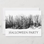 Gotische Bossen Zwart Wit Halloween Party Kaart (Voorkant)