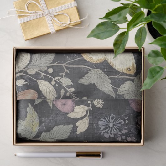 gotische botanische mot Halloween Decoupage Tissuepapier (Geschenk)