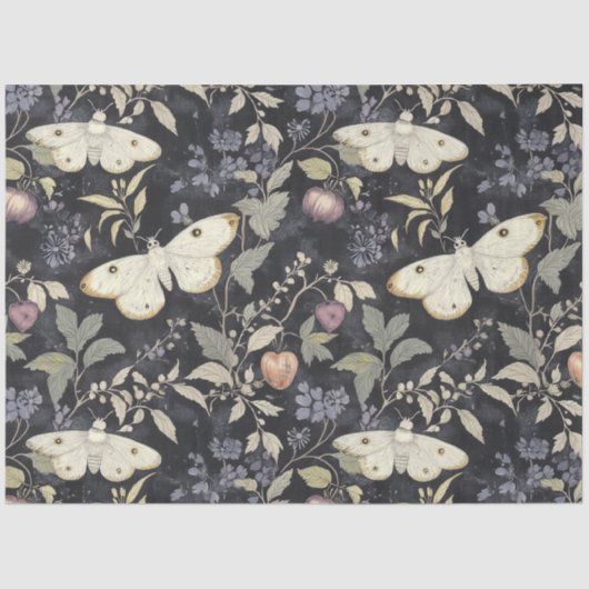 gotische botanische mot Halloween Decoupage Tissuepapier (Voorkant)