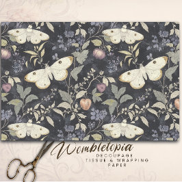  gotische botanische mot Halloween Decoupage Tissuepapier