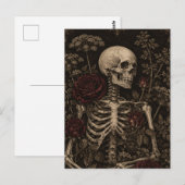 Gotische Botanische Skelet Victoriaanse Etsing Bur Briefkaart (Voorkant / Achterkant)