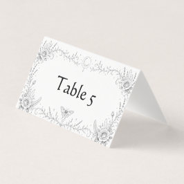 Gotische botanische zwart-wit huwelijks tafel kaart