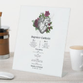 Gotische Bourgogne Bloemenhart Bruiloft Cocktail M Reclamebord Met Voetstuk (Insitu)