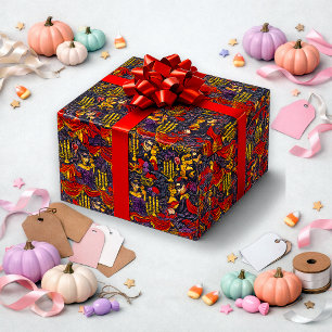 Gotische Bourgondië Vintage Vampier Maskerade Patr Cadeaupapier