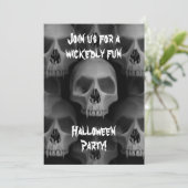 Gotische boze schedel Halloween horror party Kaart (Staand voorkant)