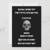 Gotische boze schedel Halloween horror party Kaart (Achterkant)