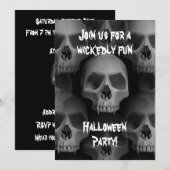 Gotische boze schedel Halloween horror party Kaart (Voorkant / Achterkant)