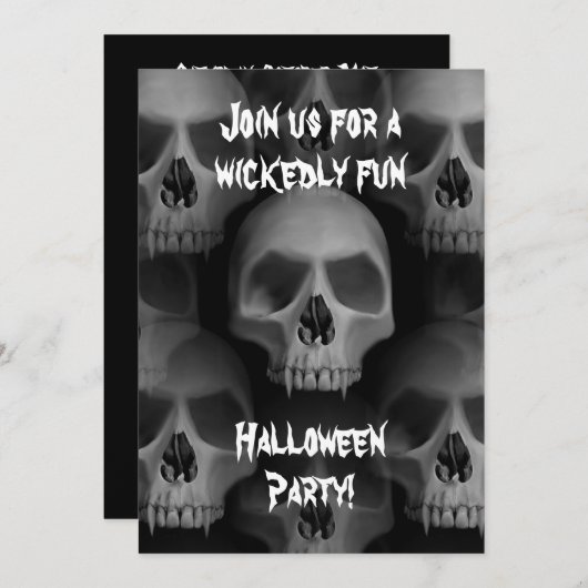 Gotische boze schedel Halloween horror party Kaart (Voorkant / Achterkant)