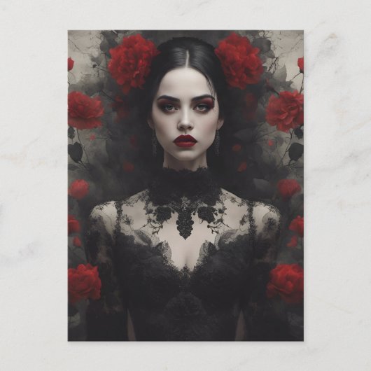 Gotische bruid briefkaart (Voorkant)