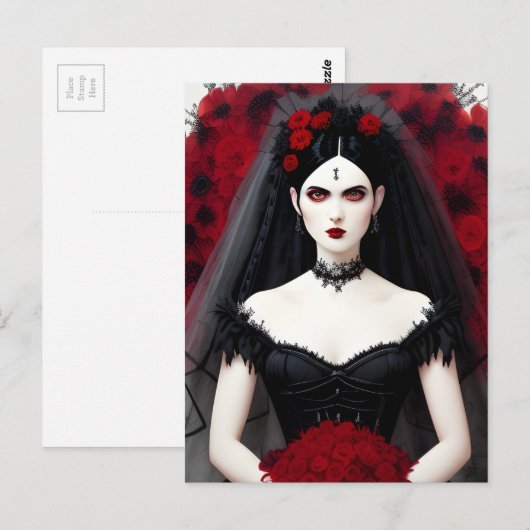 Gotische bruid briefkaart (Voorkant / Achterkant)