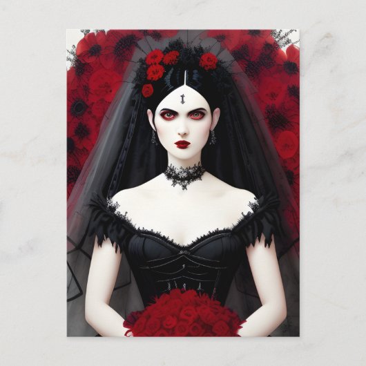 Gotische bruid briefkaart (Voorkant)