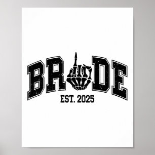 Gotische bruid bruidegom 2025 Spooky Halloween kop Poster