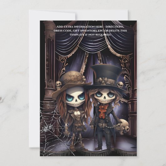 Gotische bruid bruidegom griezelige kerk gothic kaart (Achterkant)