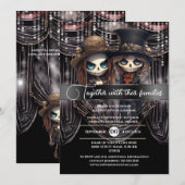 Gotische bruid bruidegom skelet paar zombie ghouli kaart (Voorkant / Achterkant)