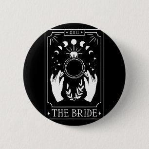 Gotische bruid bruidsmeisje Tarot bruiloft vrijgez Ronde Button 5,7 Cm