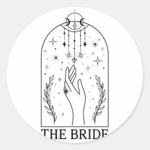 Gotische Bruid Coven Tarot Matching Vrijgezellenfe Ronde Sticker
