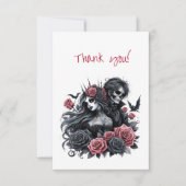 Gotische bruid en bruidegom bedankkaart (Voorkant)