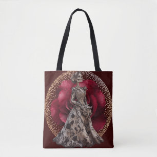 Gotische bruid in Crimson Red Tote Bag