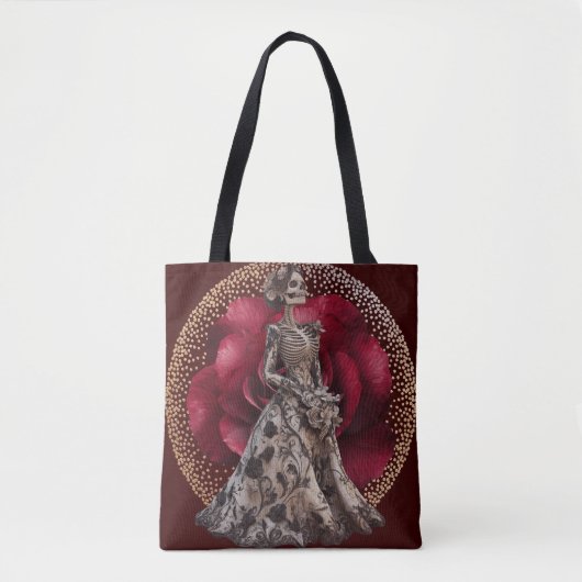 Gotische bruid in Crimson Red Tote Bag (Voorkant)