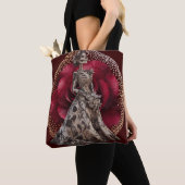Gotische bruid in Crimson Red Tote Bag (Dichtbij)