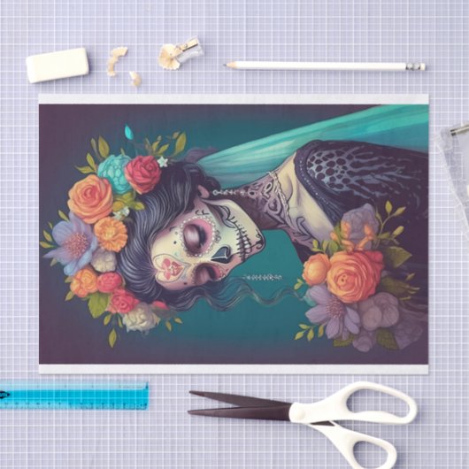 Gotische bruid in eenzame tranen, tissuepapier (Craft)