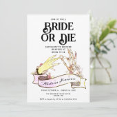 Gotische bruid of Die Til Death Bachelorette Weeke Kaart (Staand voorkant)