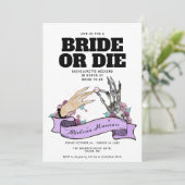 Gotische bruid of Die Til Death Bachelorette Weeke Kaart (Staand voorkant)