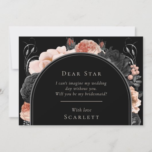 Gotische bruid of sterven bruiloft bruidsmeisje vo kaart (Achterkant)