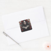 Gotische bruid vierkante sticker (Envelop)