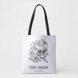 Gotische bruid voor het huwelijk  tote bag